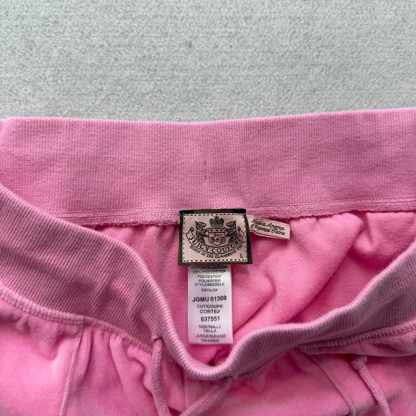 Vintage Juicy Couture Women's Pink Velour Flared Leg Track Pants Pockets Size L