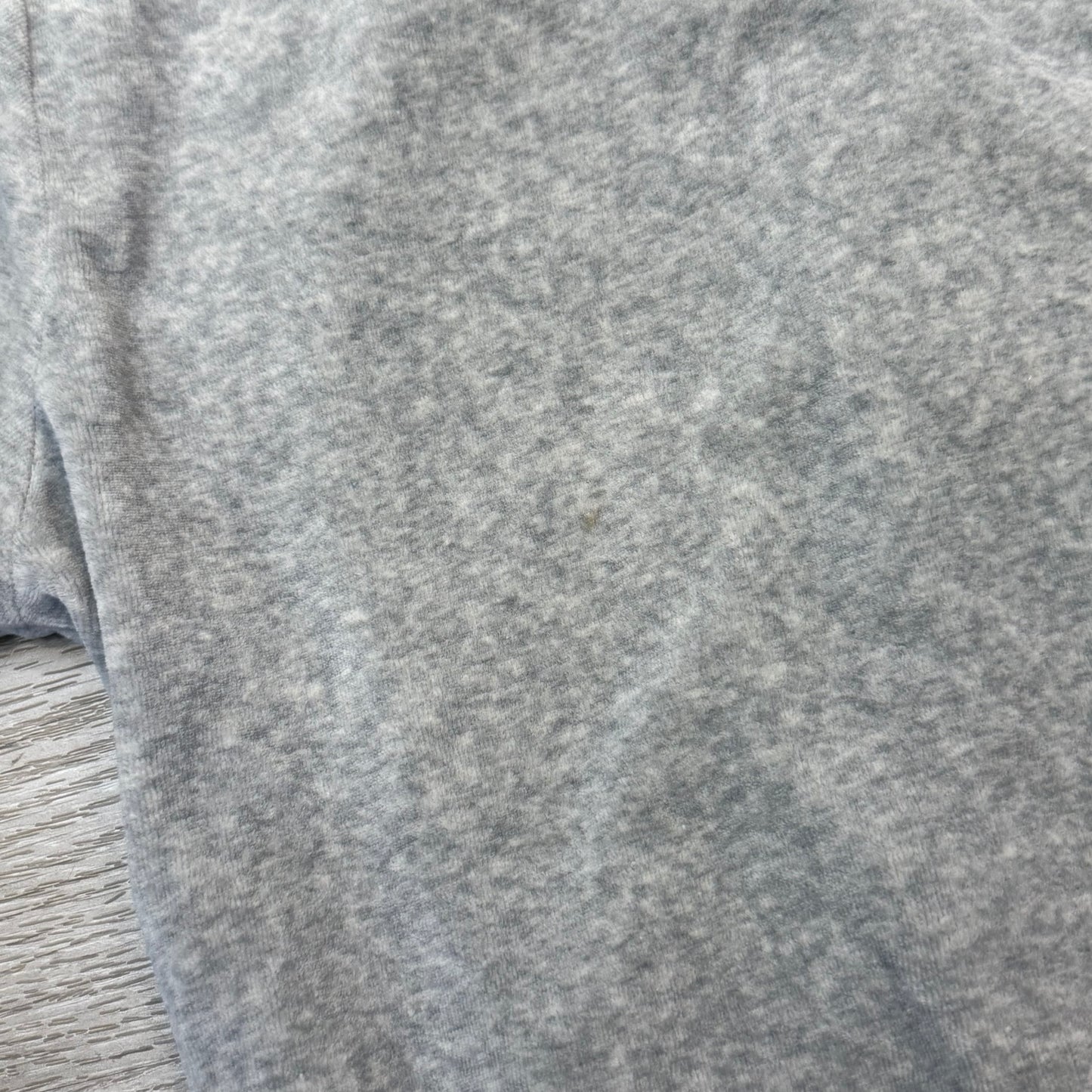 Juicy Couture Women's Heather Grey Velour Zip-Up Track Jacket Mock Neck Size M