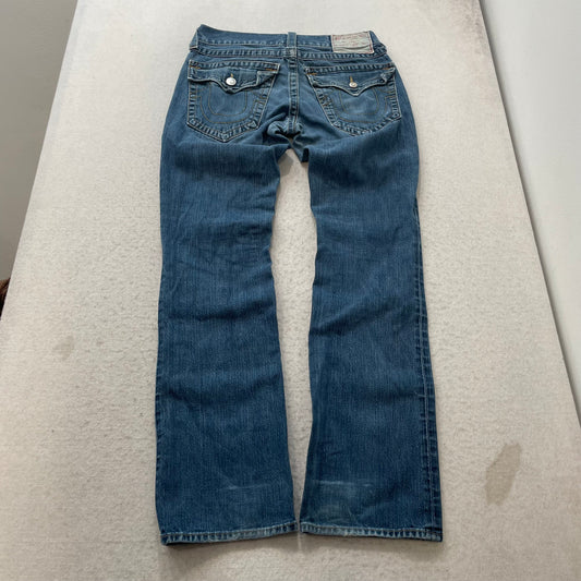Vintage True Religion Women's Blue Bootcut Denim Jeans Pockets Classic Size 30
