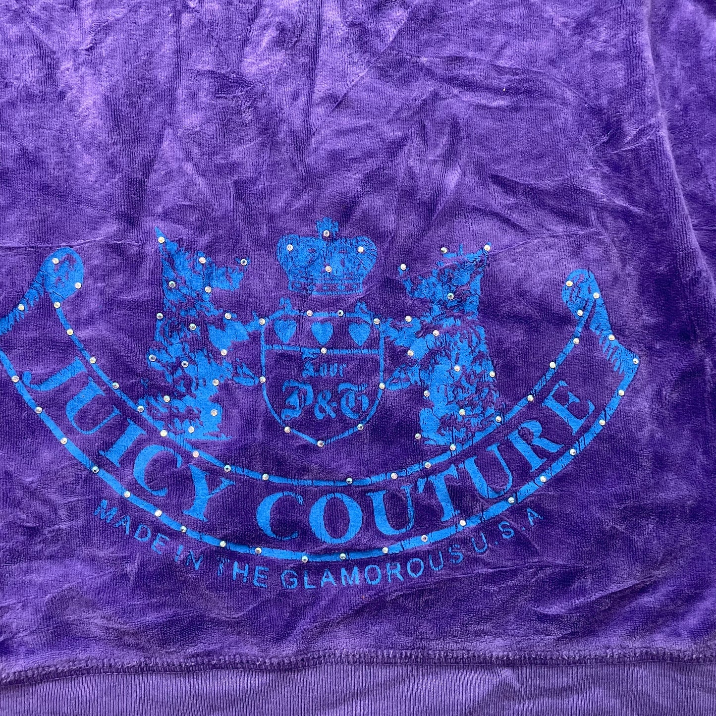 Vintage Juicy Couture Scottie Dogs Women Royal Purple Velour Track Jacket Size S