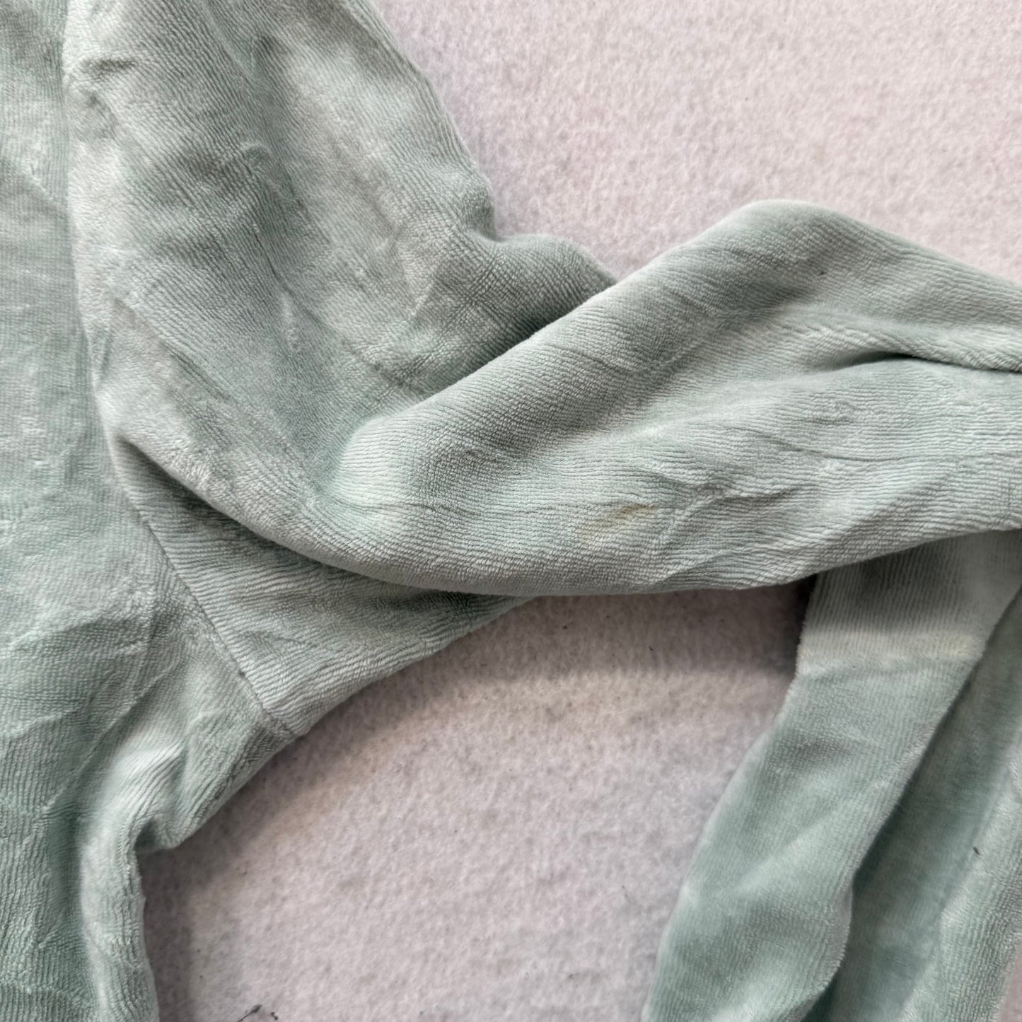 Vintage Juicy Couture Women's Sage Green Velour Zip-Up Hoodie Pockets Y2k Size S