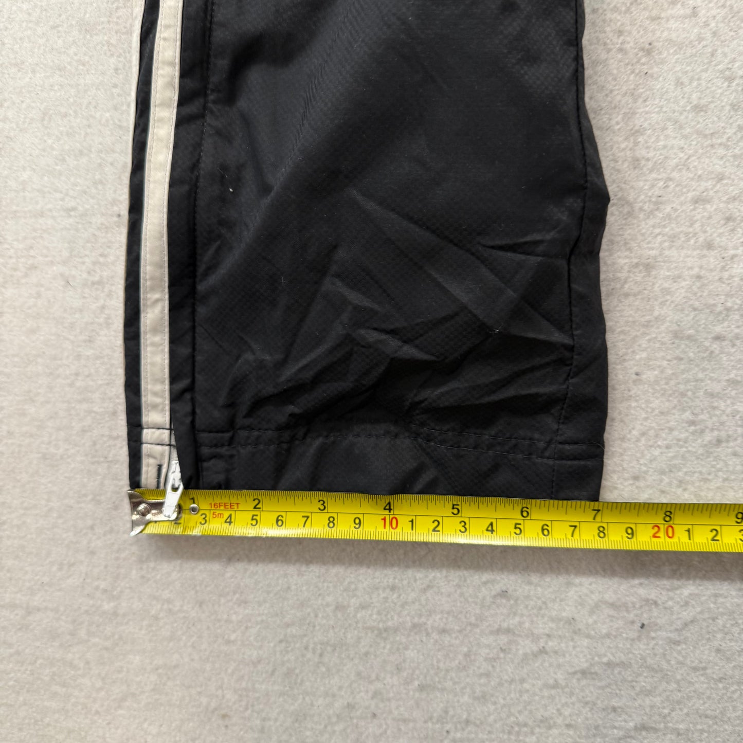 Adidas Men's Black Nylon Track Pant Tear Away 3-Side Stripes Windbreaker Size XS