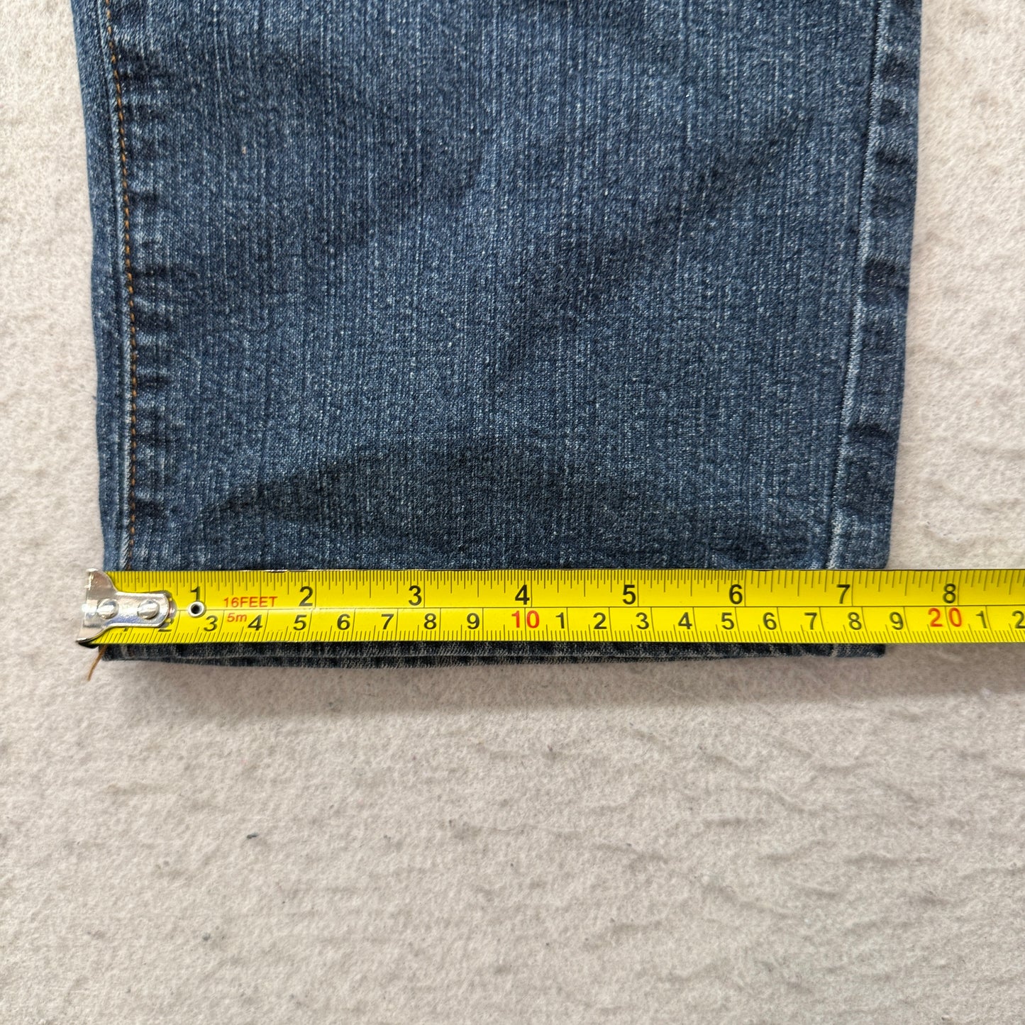 Rocawear Women Blue Straight Denim Jeans Zip-Fly Pockets Stretch Classic Size 18