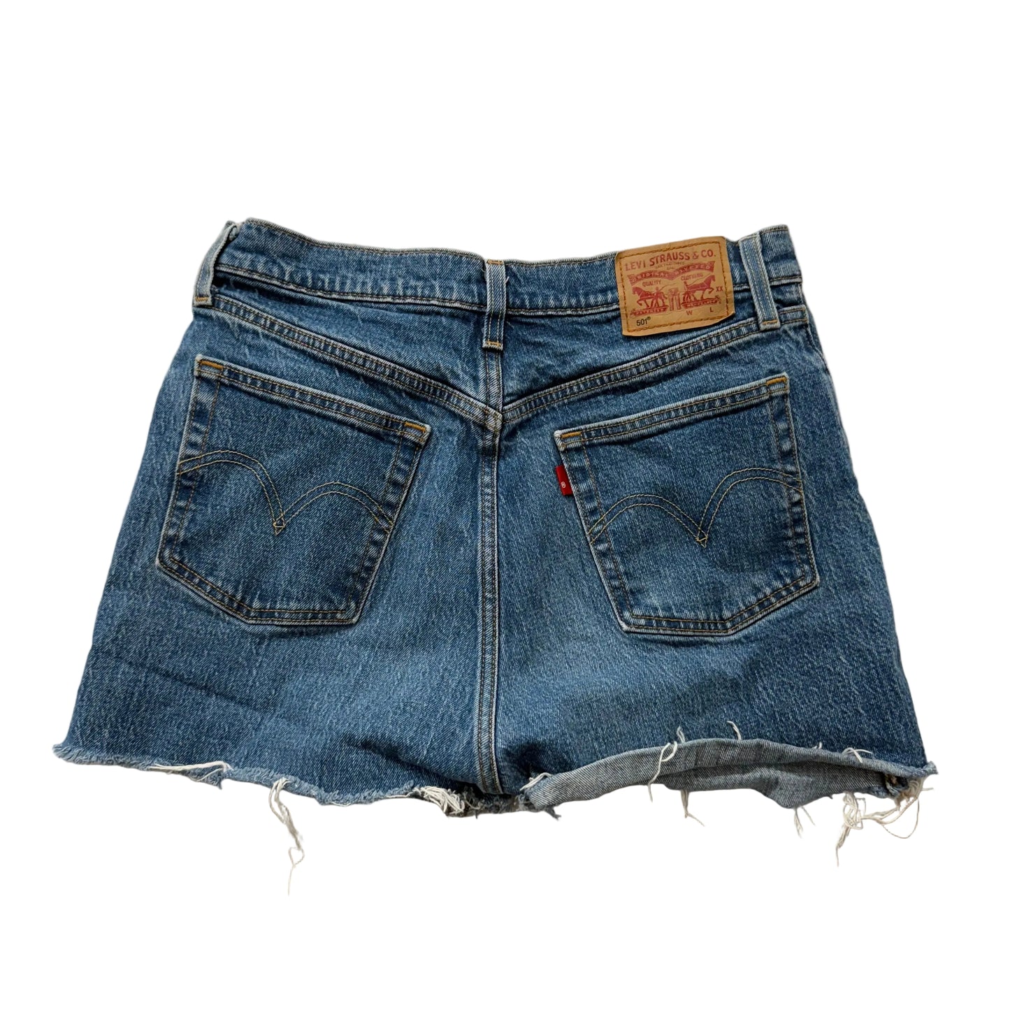 Levi Strauss & Co. 501 Women's Blue Denim Cut-off Shorts Button Fly Waist 30
