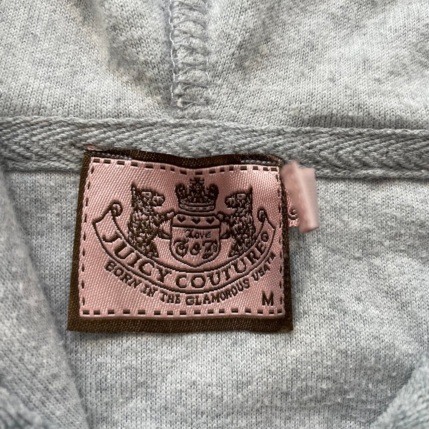 Juicy Couture Women's Gray Velour Tracksuit Set Zip-Up Hoodie & Pant Size M/L