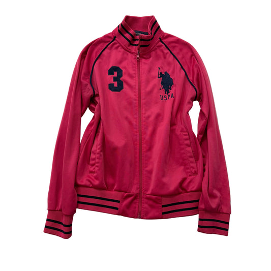 U.S. Polo Assn. Women's Hot Pink Full Zip Track Jacket Embroidered Logo Size L