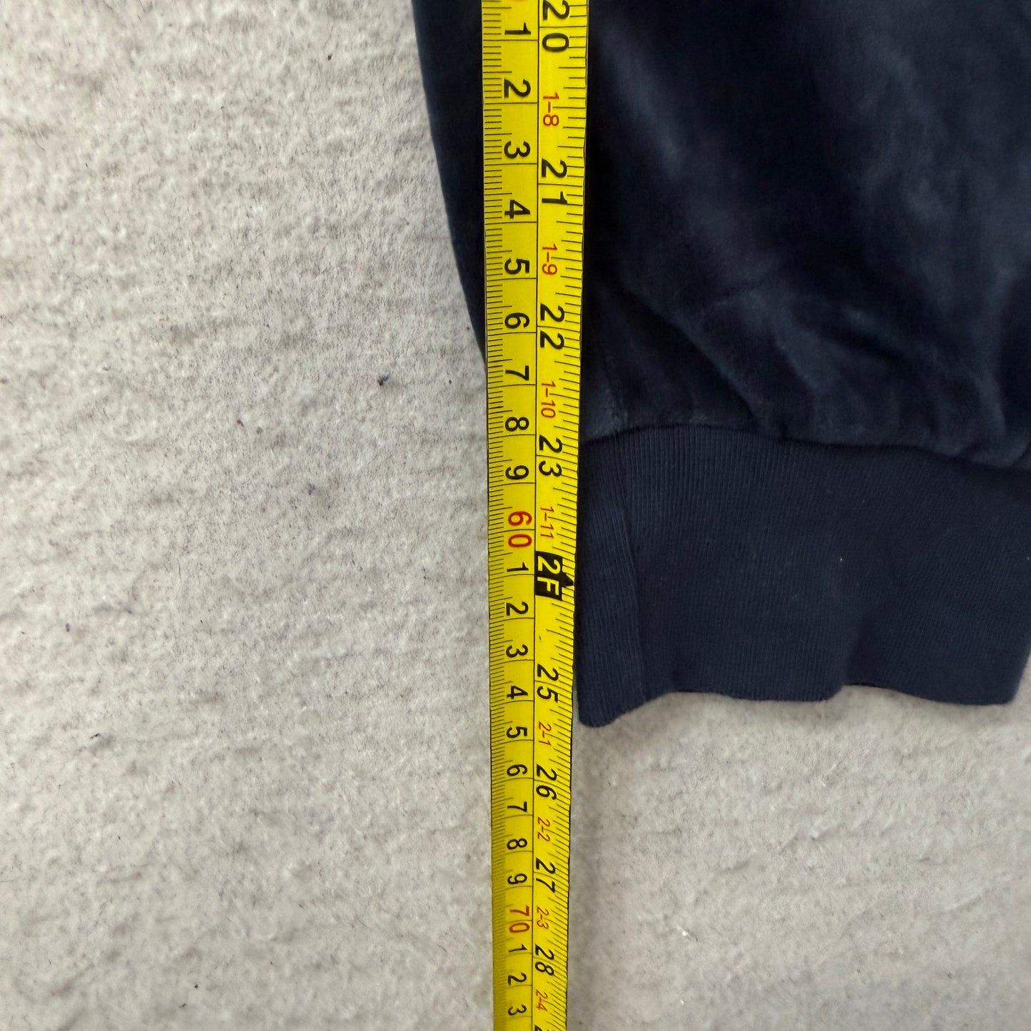 Juicy Couture Black Label Women's Navy Velour Joggers Tapered Leg Logo Size S