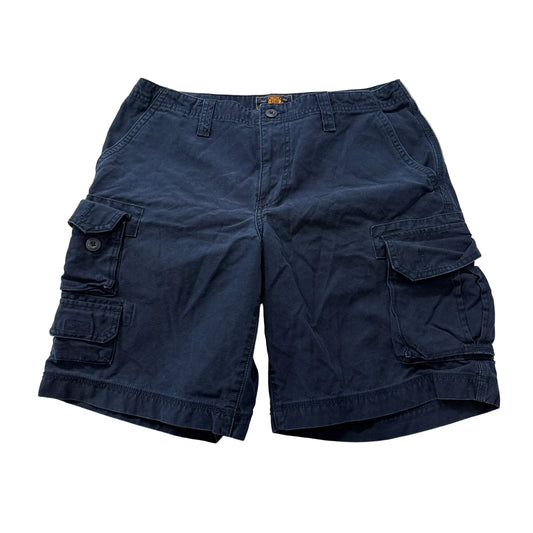 Route 66 Men's Navy Blue Cotton Cargo Shorts Pocket Classic Straight Fit Size 36