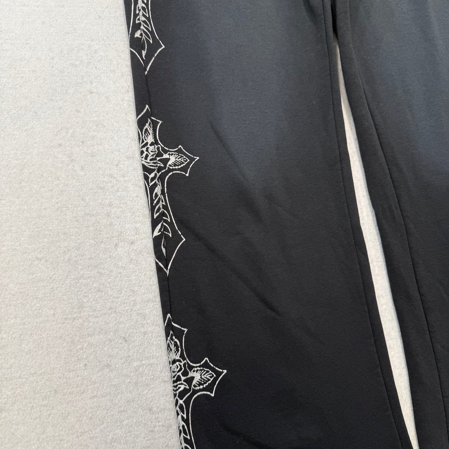 ED HARDY “Crosses” SUNFADED BLACK BAGGY PANTS