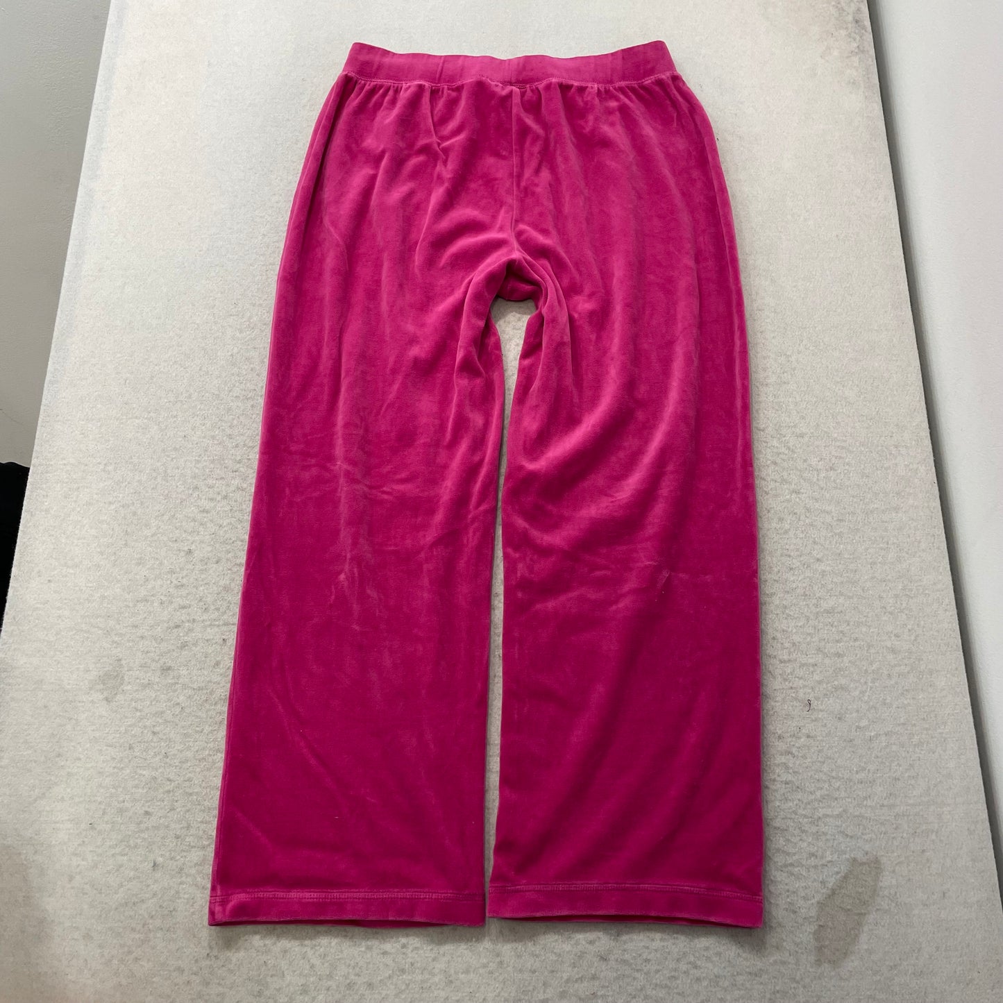 Vintage Juicy Couture Women's Hot Pink Velour Tracksuit Set Hoodie & Pant Size L