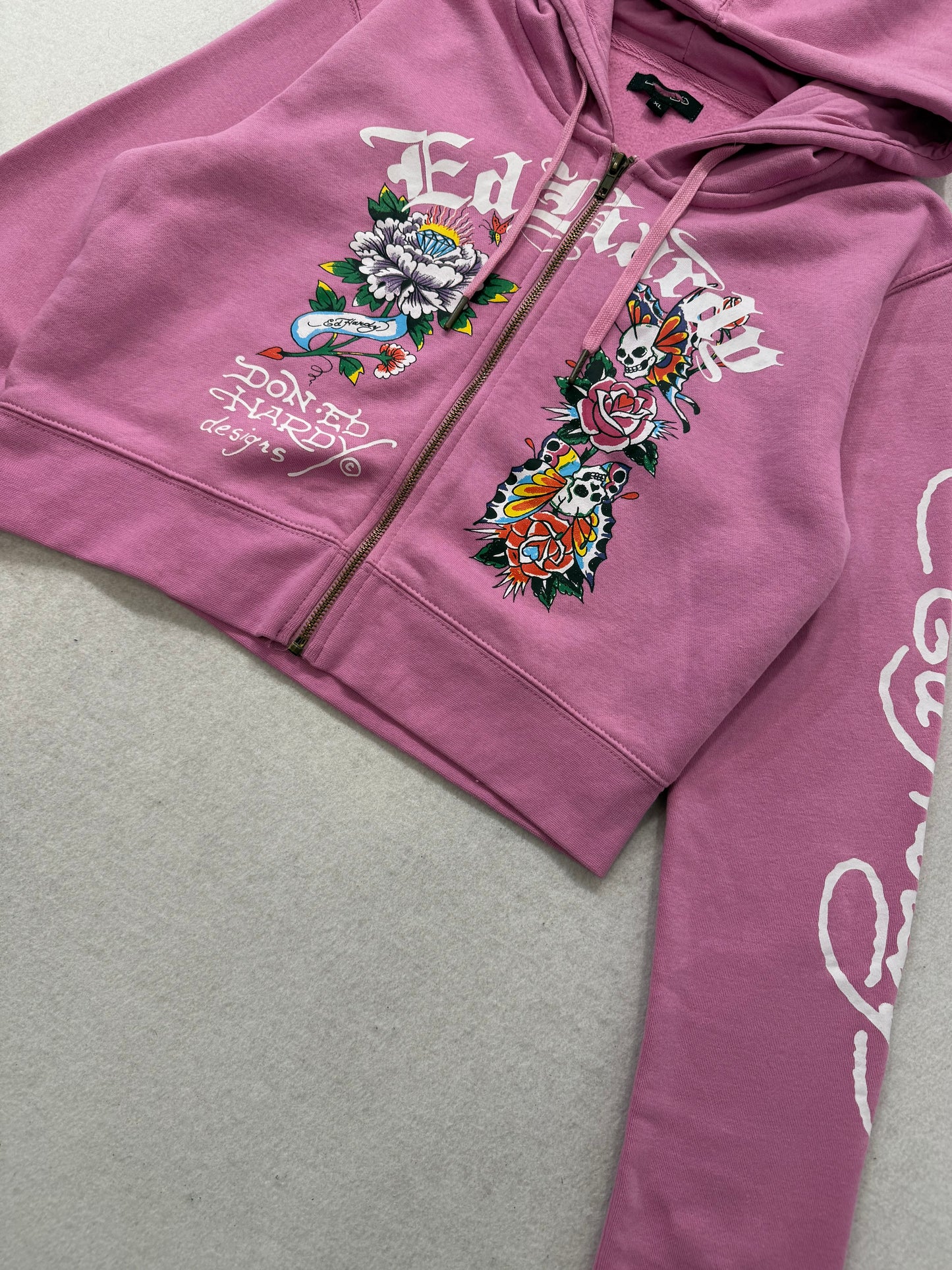 ED HARDY “Flower Skull” PINK MATCHING CARGO PANT SET