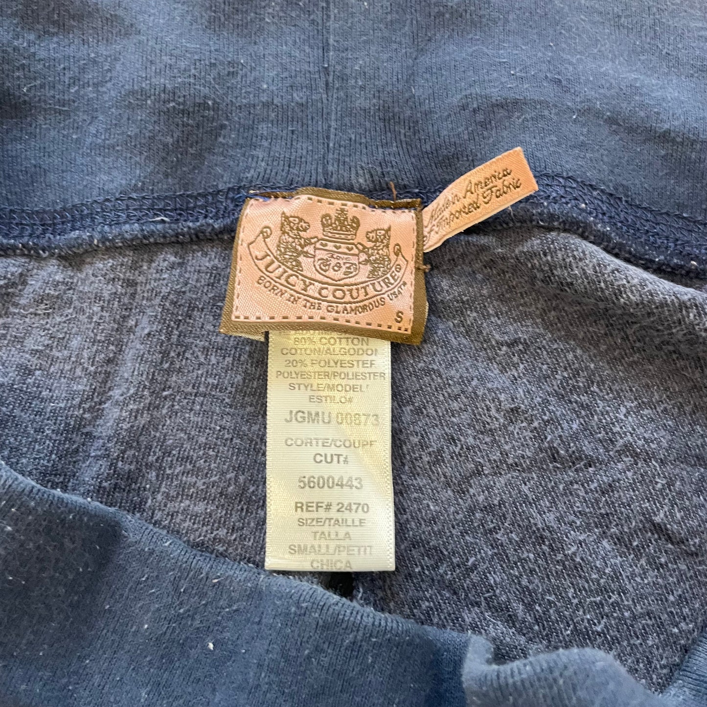 Vintage Juicy Couture Women's Navy Blue Velour Track Pant Drawstring Y2k Size S