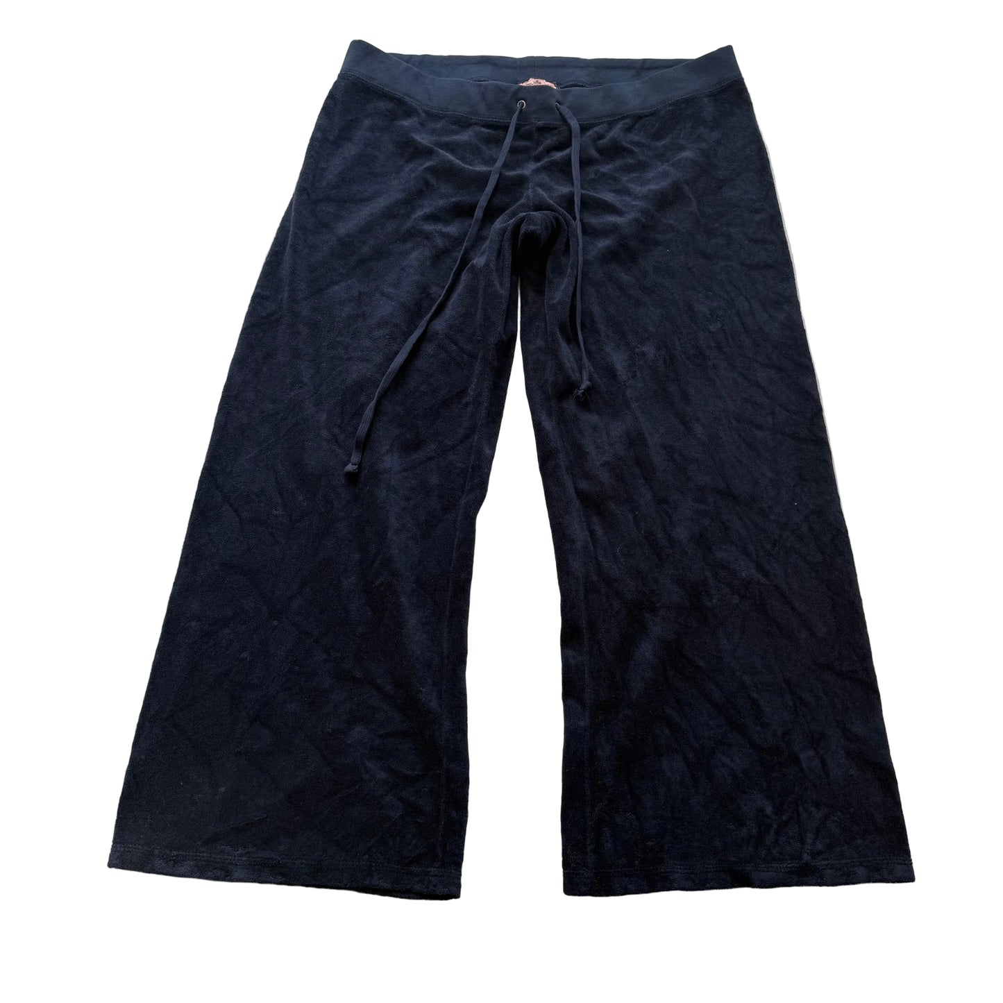 Vintage Juicy Couture Women's Navy Terry Cloth Capris Pants Drawstring Size L