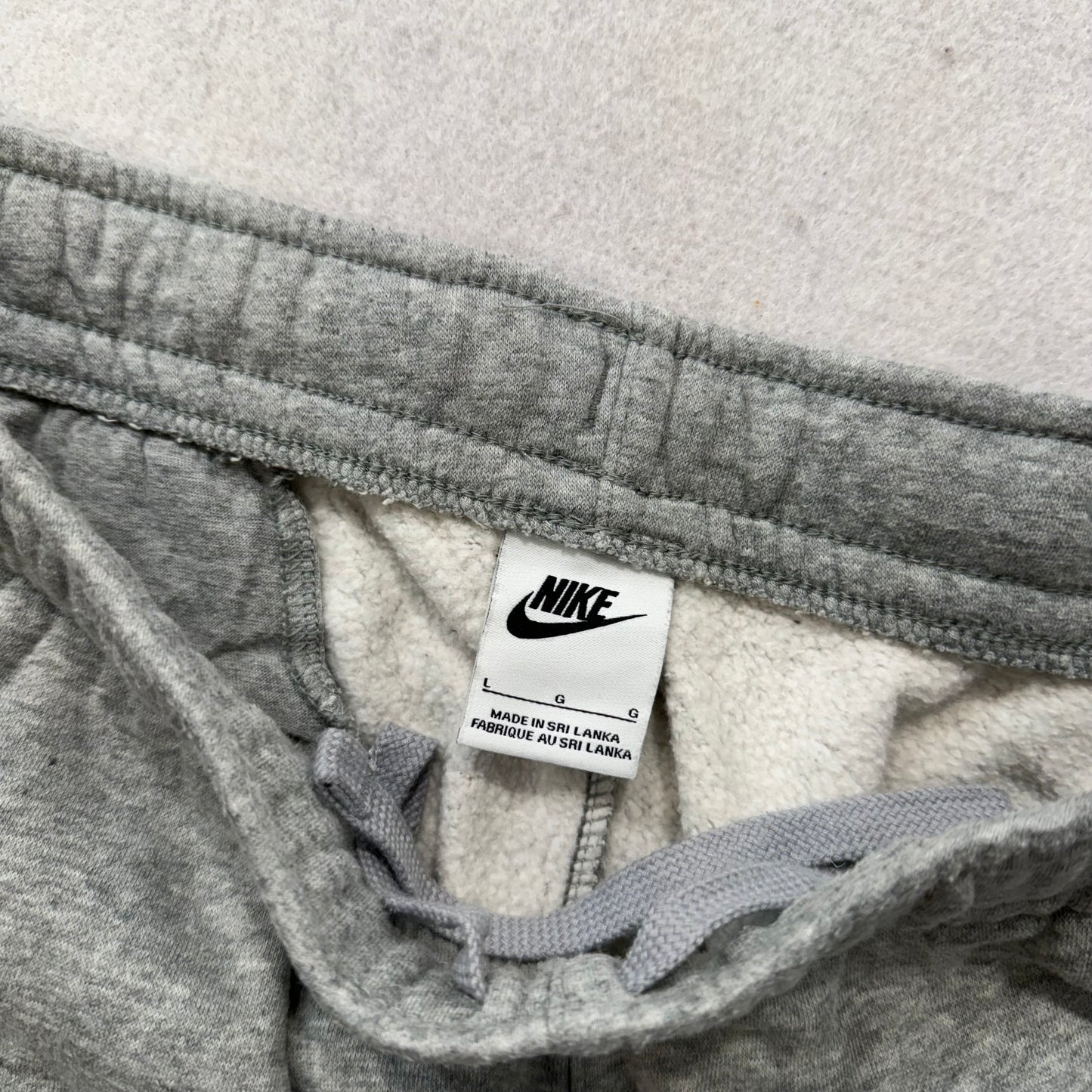 Nike Men's Heather Gray Sportswear Club Fleece Pants Elastic Waist Logo Size L