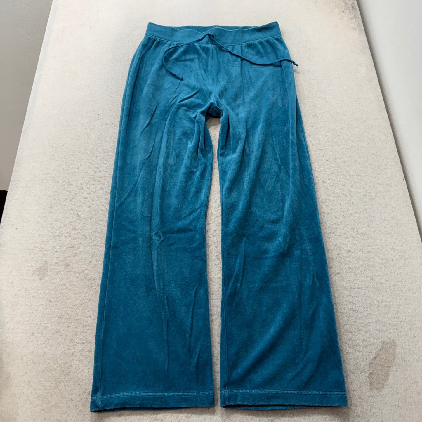 Juicy Couture Women's Teal Blue Velour Tracksuit Set Hoodie & Flared Pant Size M