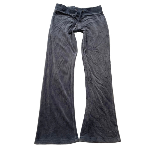 Juicy Couture Women's Dark Grey Velour Flared Leg Track Pants Drawstring Size S