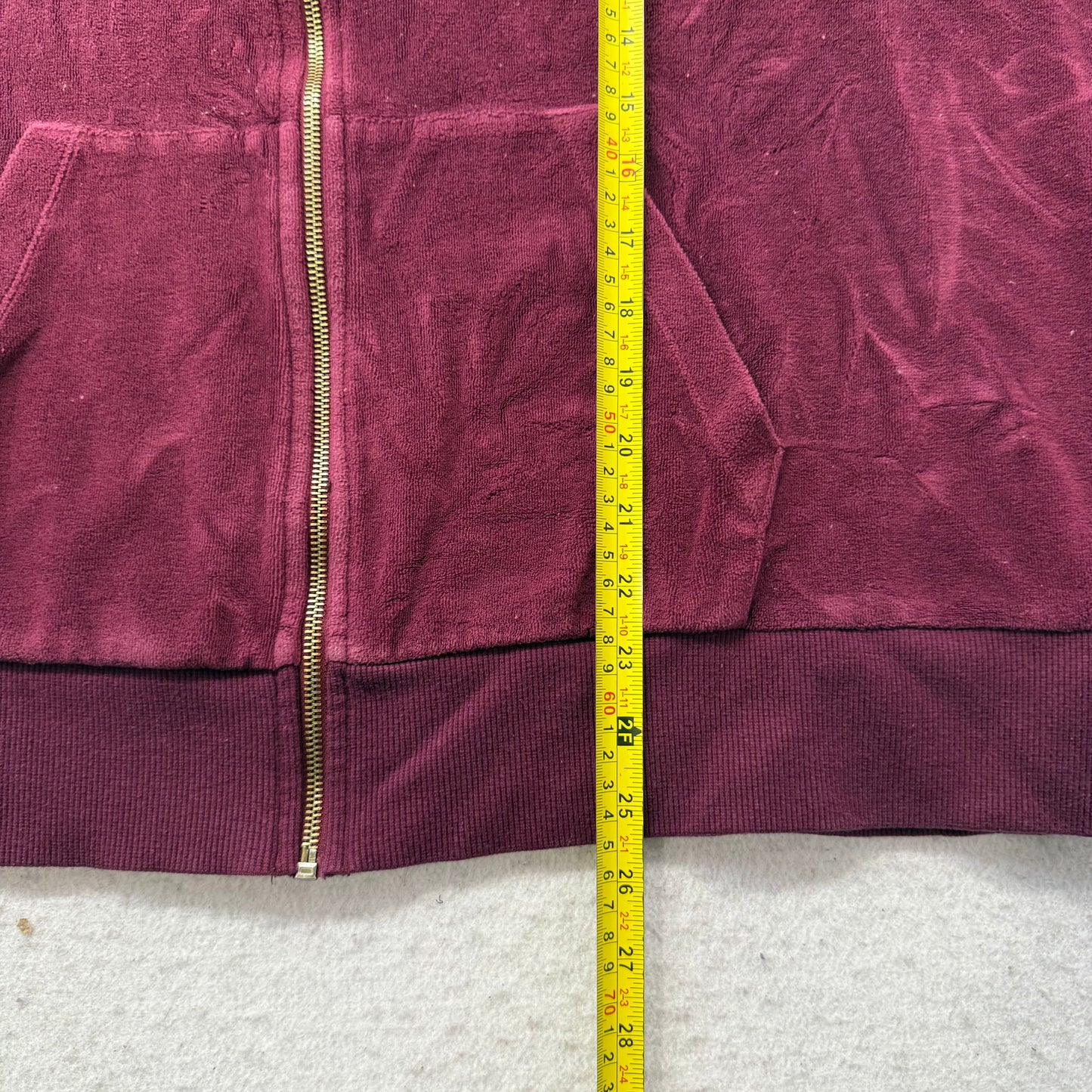 Bebe Sport Women's Burgundy Velour Zip-Up Hoodie Pockets Rhinestone Logo Size 3X