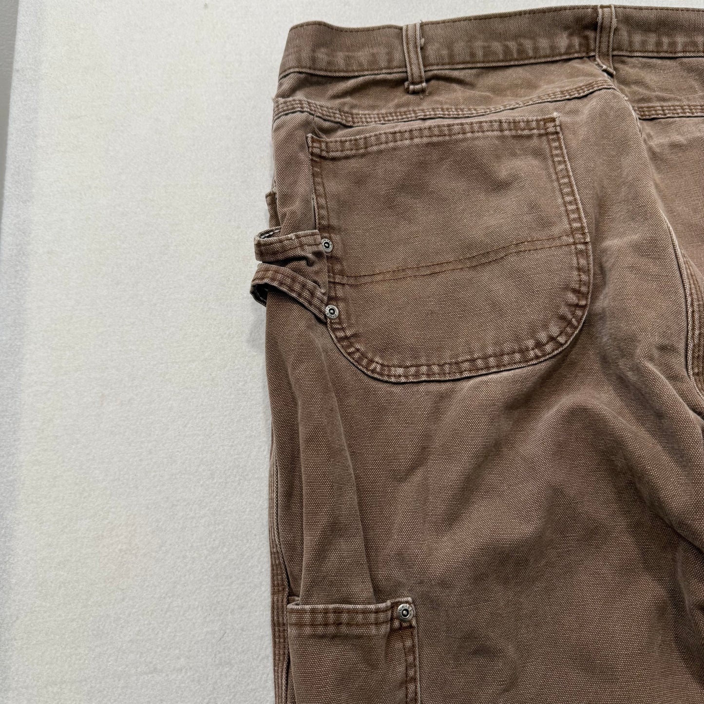 Dickies Men's Duck Brown Cotton Distressed Carpenter Pant Utility Pocket Size 40