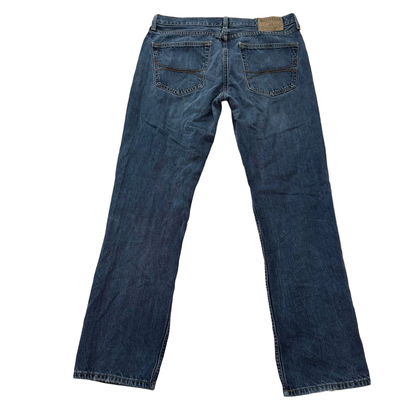 Hollister Mens Medium Wash Blue Denim Straight Leg Jeans 5-Pocket Design Size 32