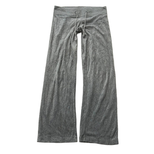 Vintage Juicy Couture Women's Gray Velour Flared Track Pant Low Rise Y2k Size S