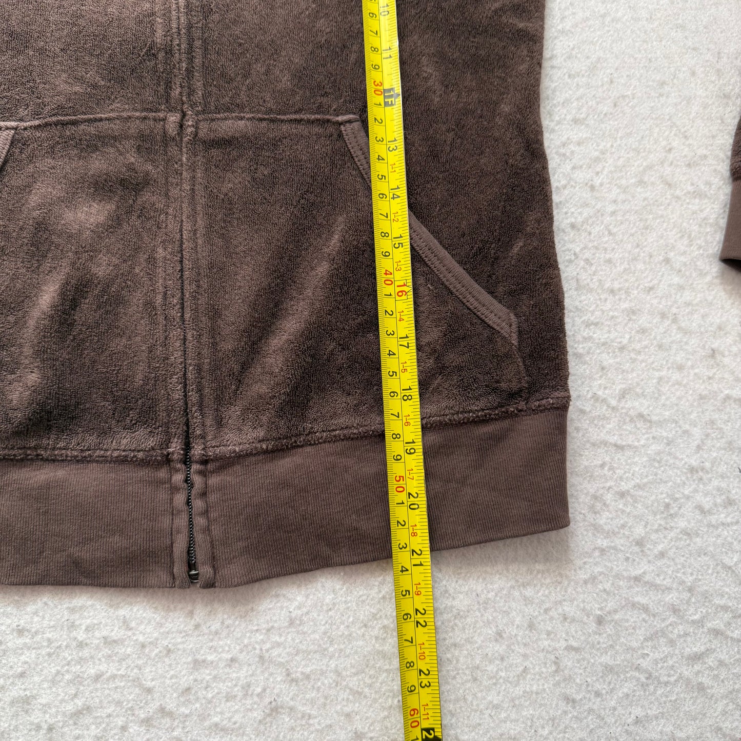2003 Vtg Juicy Couture Women's Chocolate Brown Terry Cloth Zip-Up Hoodie Size S