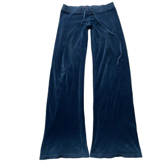 2003 Vintage Juicy Couture Women's Navy Velour Flared Track Pant Preppy Size S