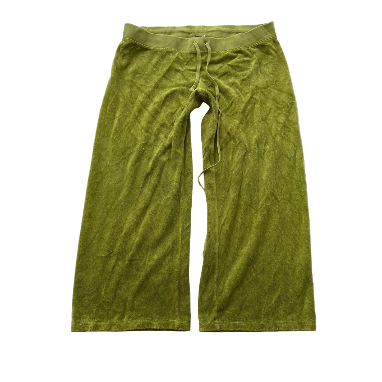 Vintage Juicy Couture Women's Chartreuse Terrycloth Wide Leg Capri Pants Size L