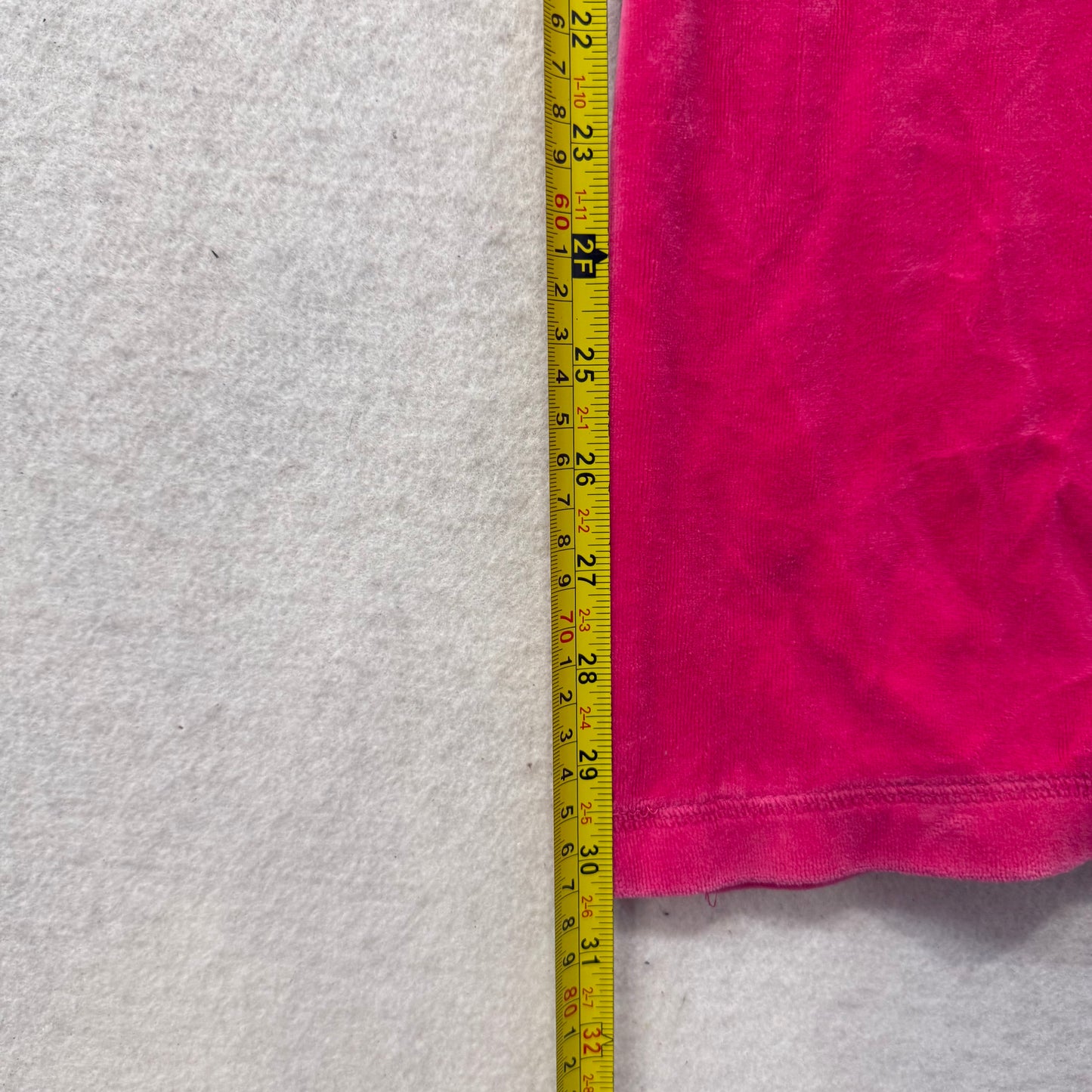 Vintage Juicy Couture Women Hot Pink Velour Flared Track Pant Flap Pocket Size L