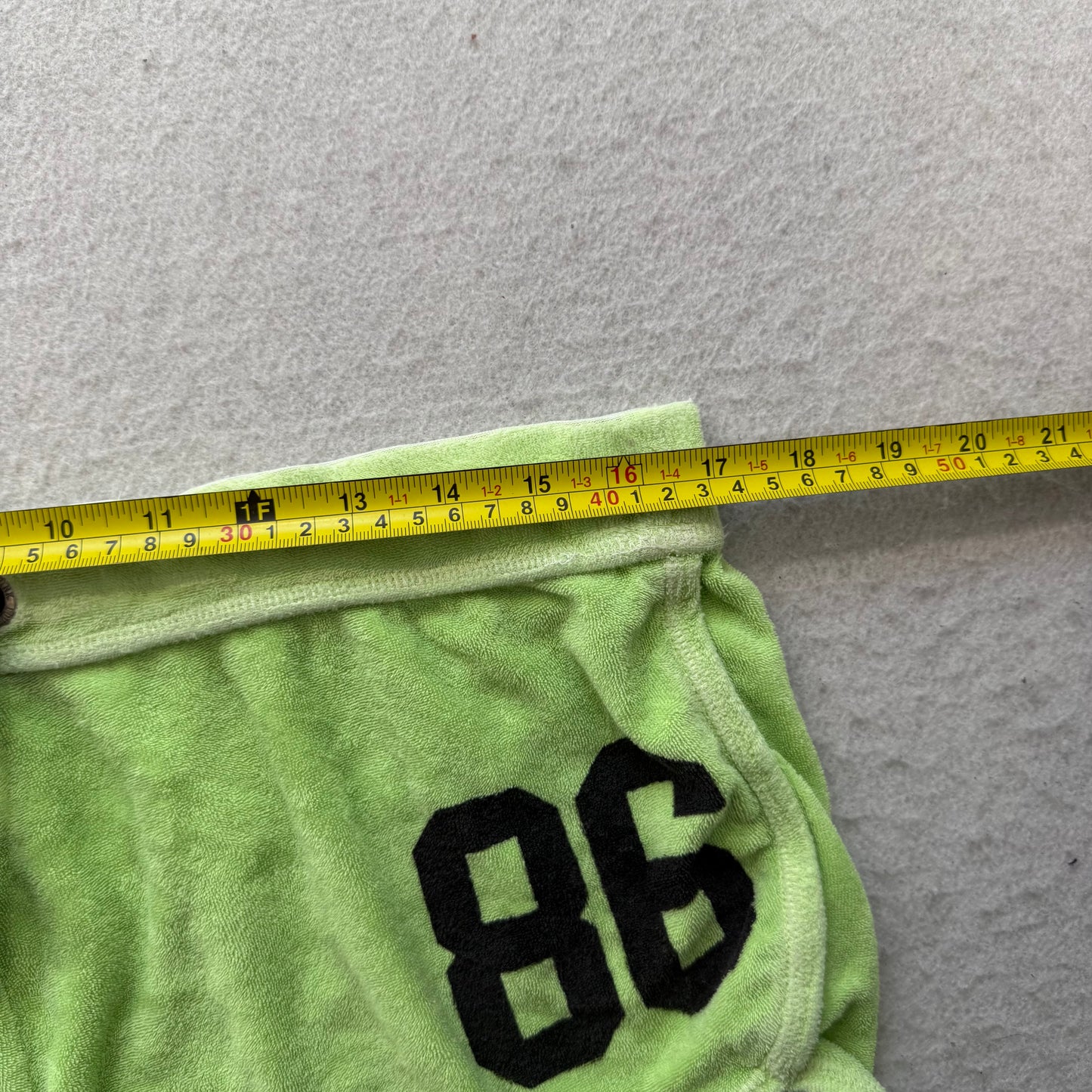 Victoria's Secret PINK #86 Women's Lime Green Terry Cloth Varsity Shorts Size L