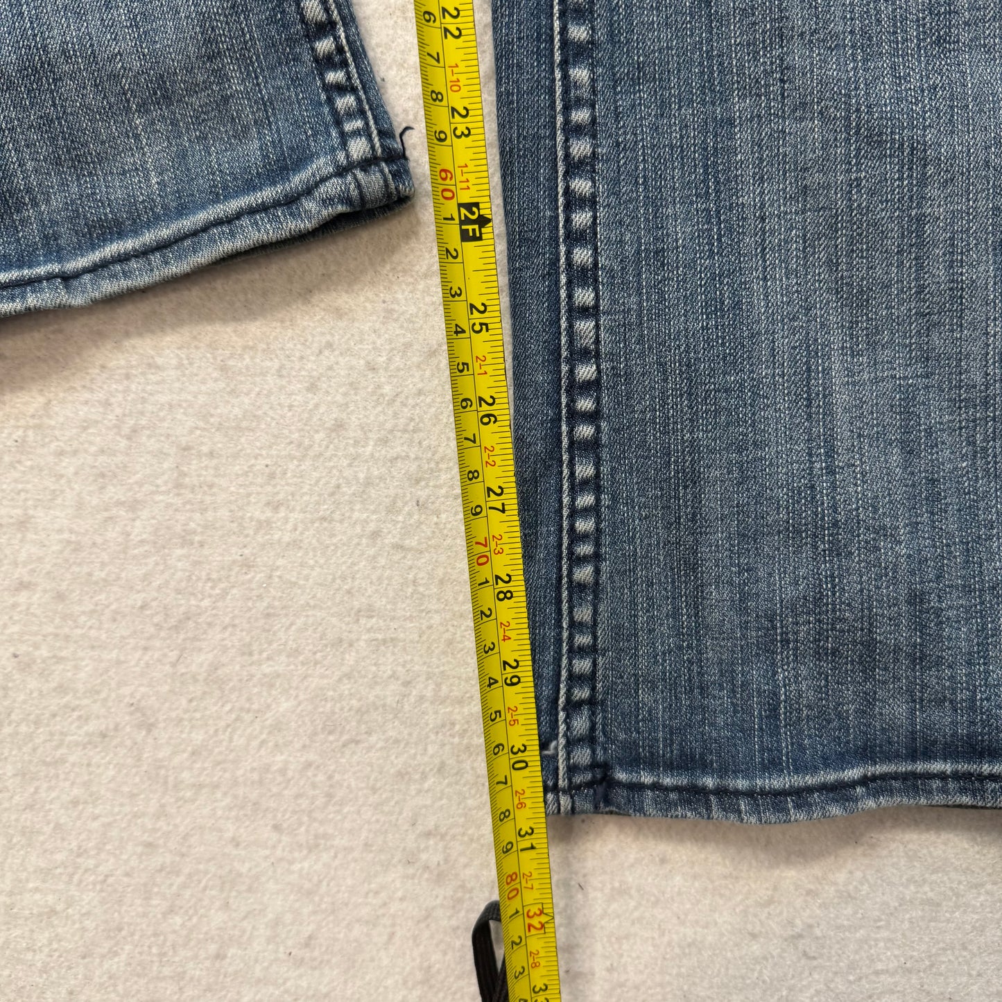 YASO Women's Blue Denim Distressed Bootcut Jeans Low Rise Pockets Y2K Size 5/6