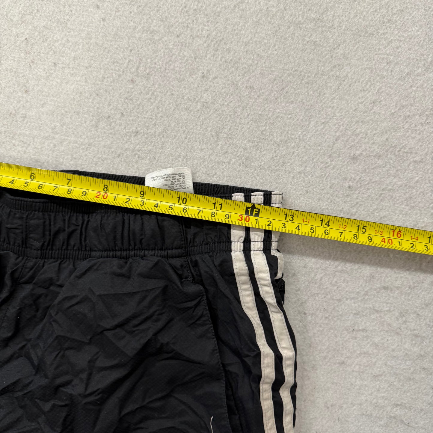 Adidas Men's Black Nylon Track Pant Tear Away 3-Side Stripes Windbreaker Size XS