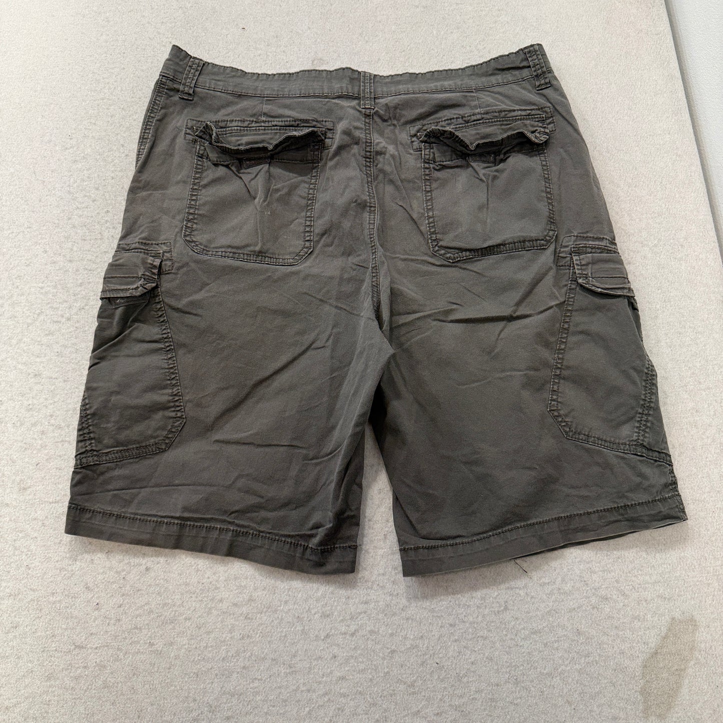 Union Bay Mens Olive Green Cotton Cargo Short Athletic Pocket Sportswear Size 36