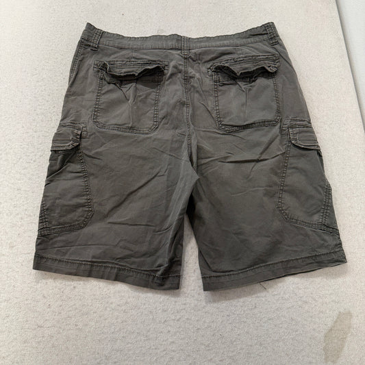 Union Bay Mens Olive Green Cotton Cargo Short Athletic Pocket Sportswear Size 36