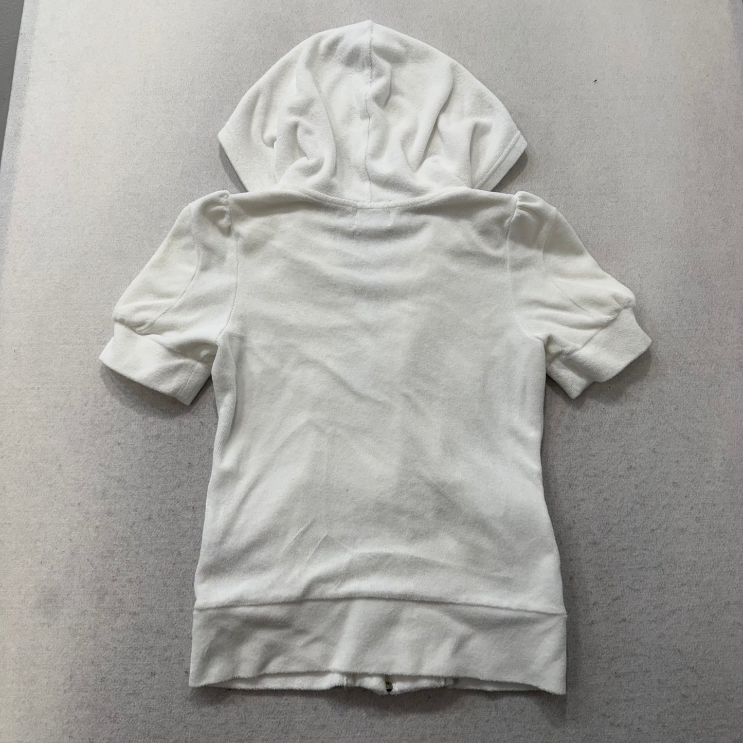 Juicy Couture White Terrycloth Tracksuit Set Zip Up Hoodie & Flared Pant Size S