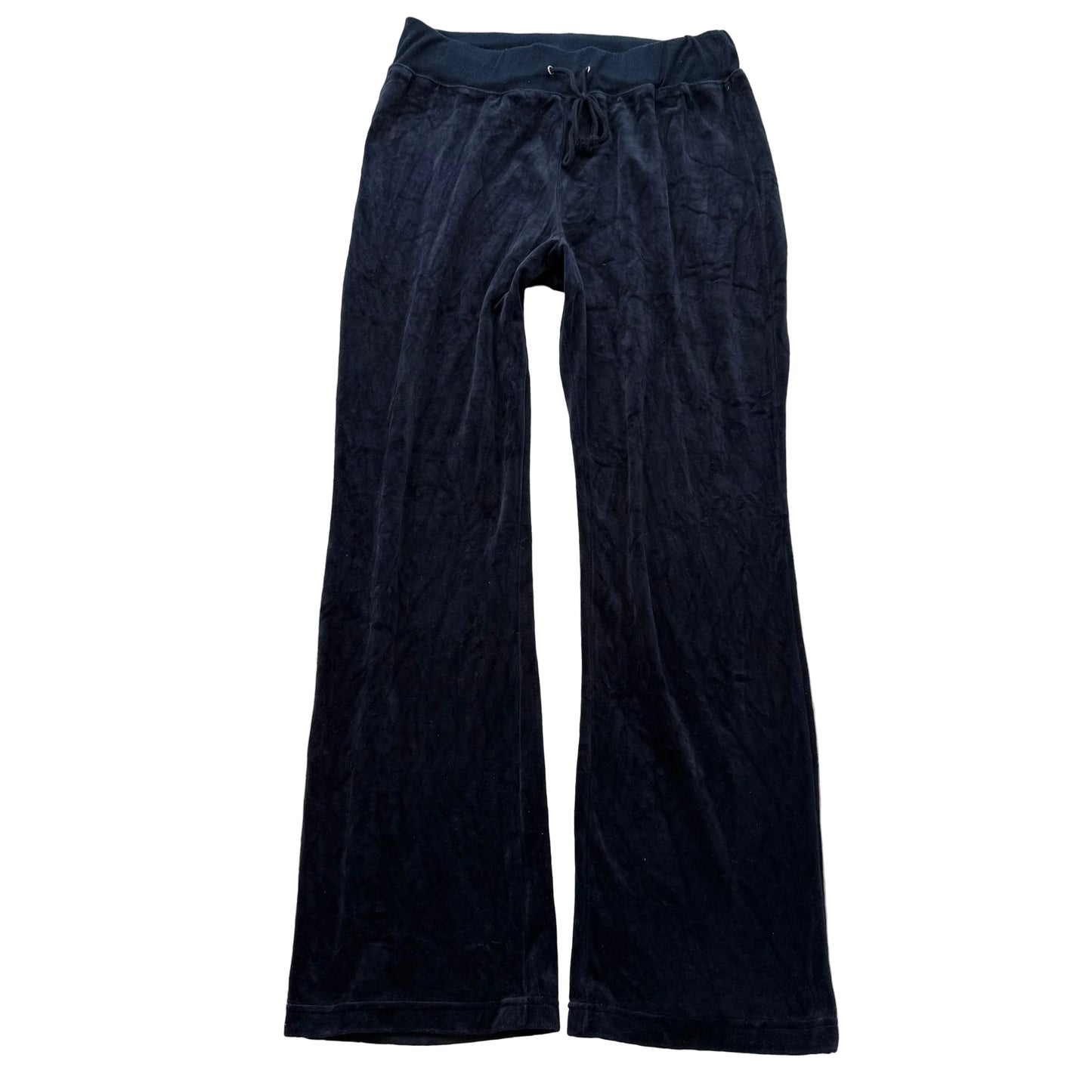 Juicy Couture Women's Navy Velour Flared Track Pant Loungewear Low Rise Size XL