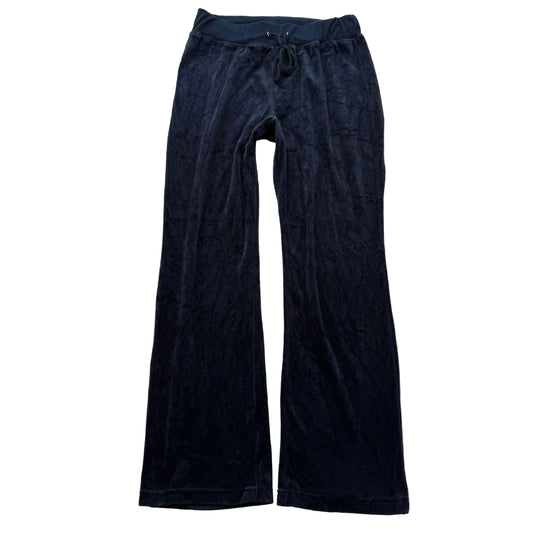 Juicy Couture Women's Navy Velour Flared Track Pant Loungewear Low Rise Size XL