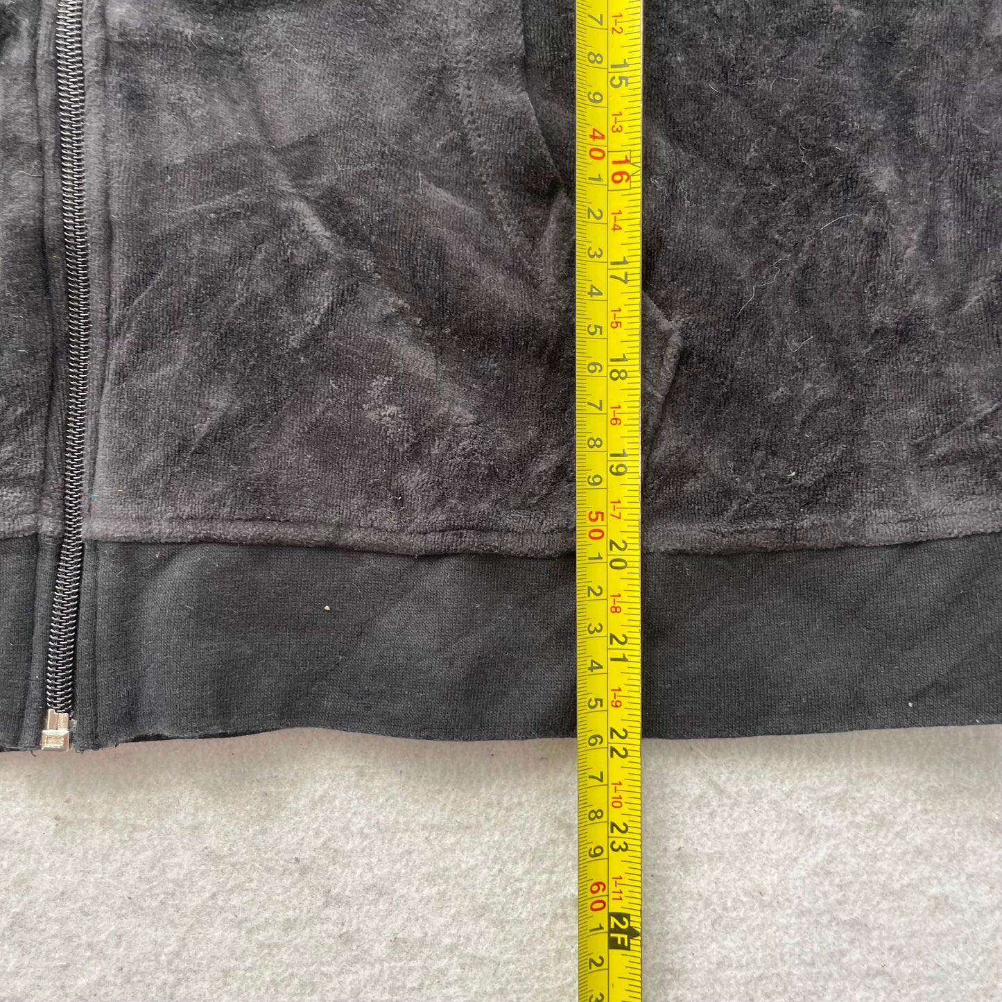 Vtg Juicy Couture Women's Faded Black Velour Tracksuit Set Hoodie & Pant Size XL
