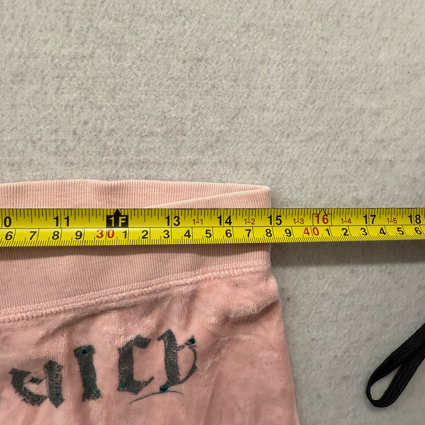 Vintage Juicy Couture Women's Pink Velour Flared Track Pant Low Rise Logo Size S