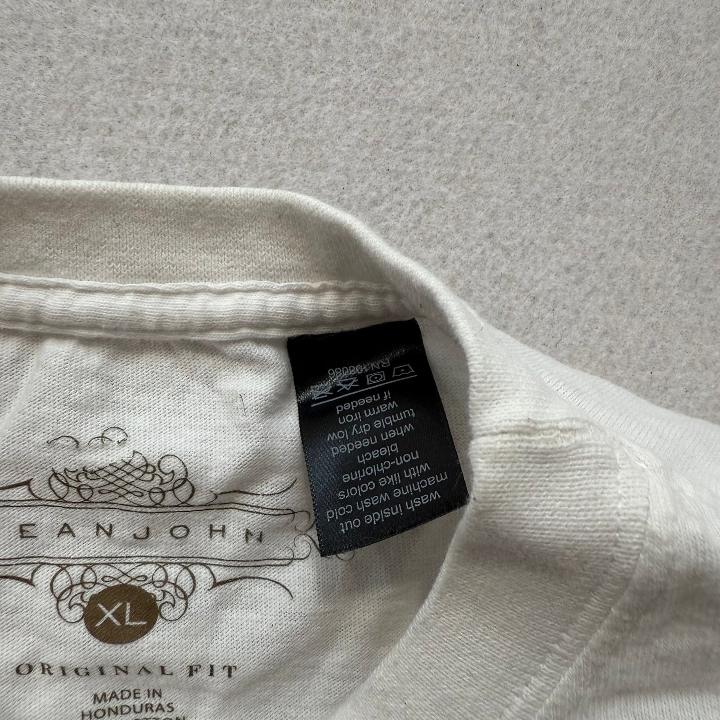 Sean John Platinum Status Men's White Cotton T-Shirt Rhinestone Crew Tee Size XL
