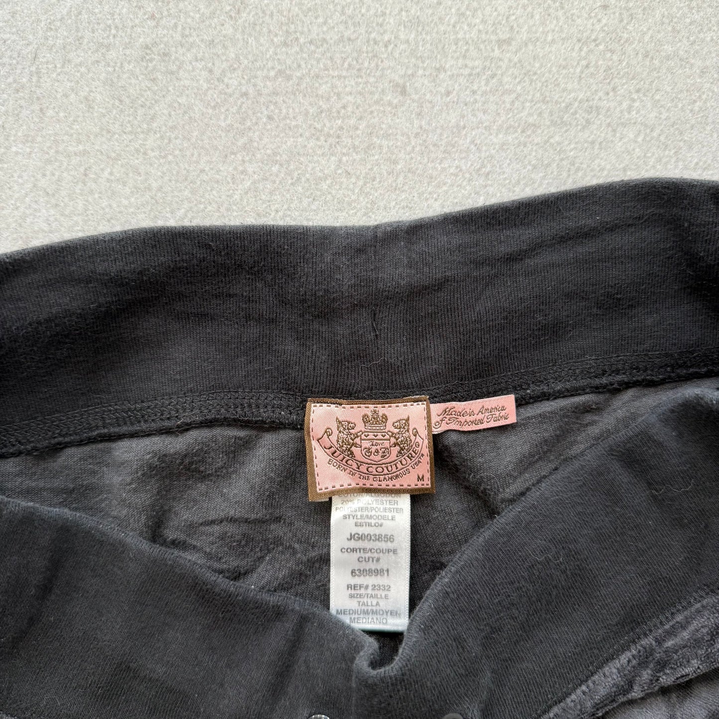 Juicy Couture Women's Black Wide Leg Track Pants Drawstring Preppy Y2K Size M