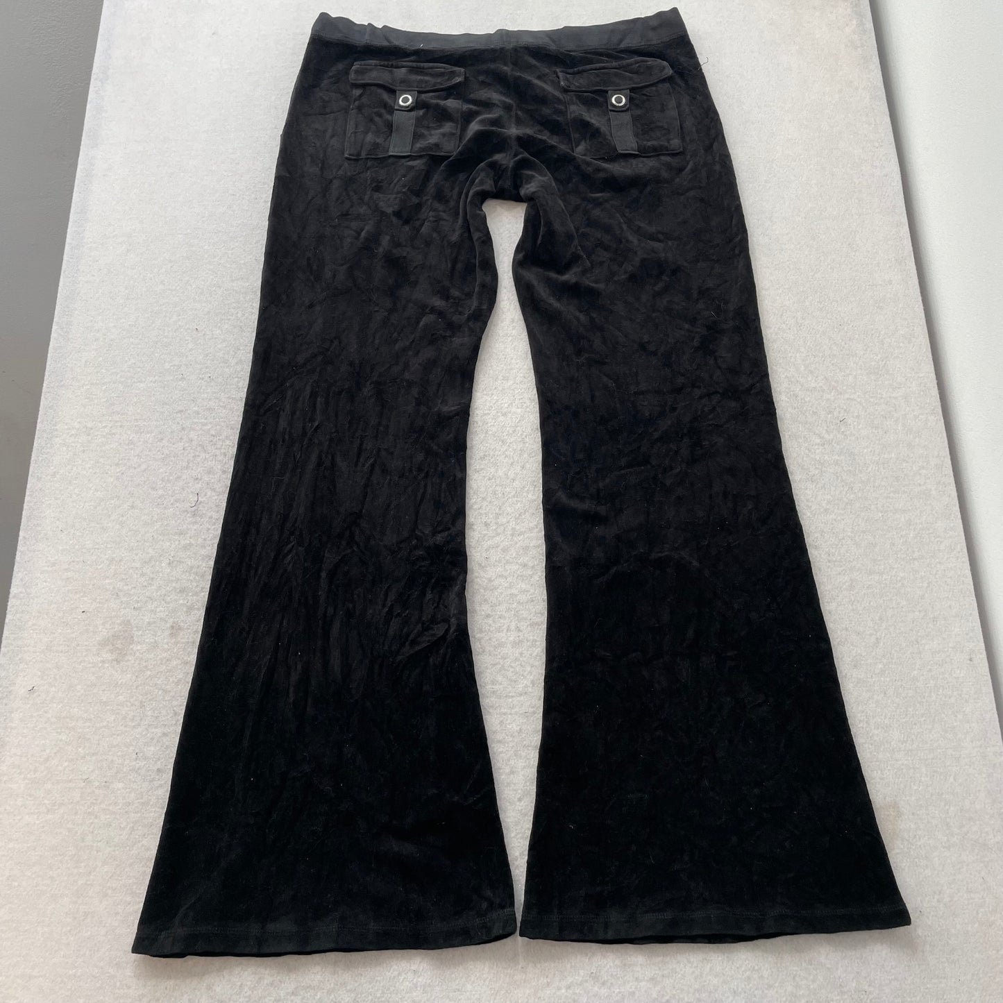 2003 Vintage Juicy Couture Scottie Dog Womens Black Velour Tracksuit Set Size XL
