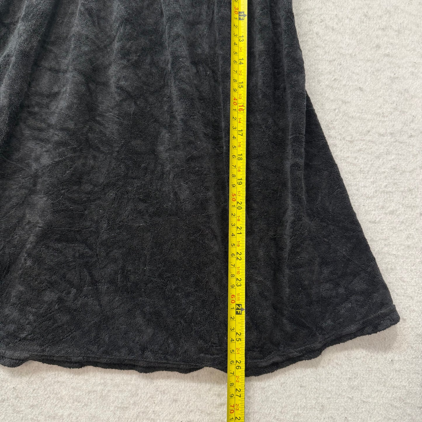 Vintage Juicy Couture Women Black Terrycloth Smocked Tube Dress Strapless Size L