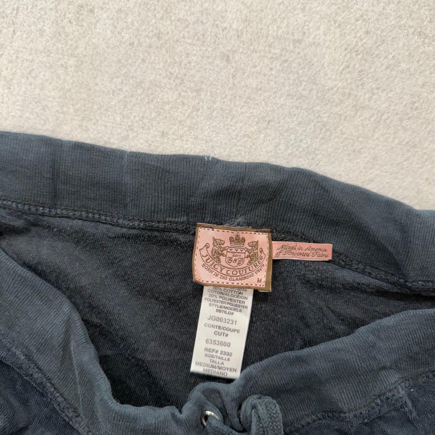 Juicy Couture Women's Black Velour Flare Track Pant Drawstring Loungewear Size M