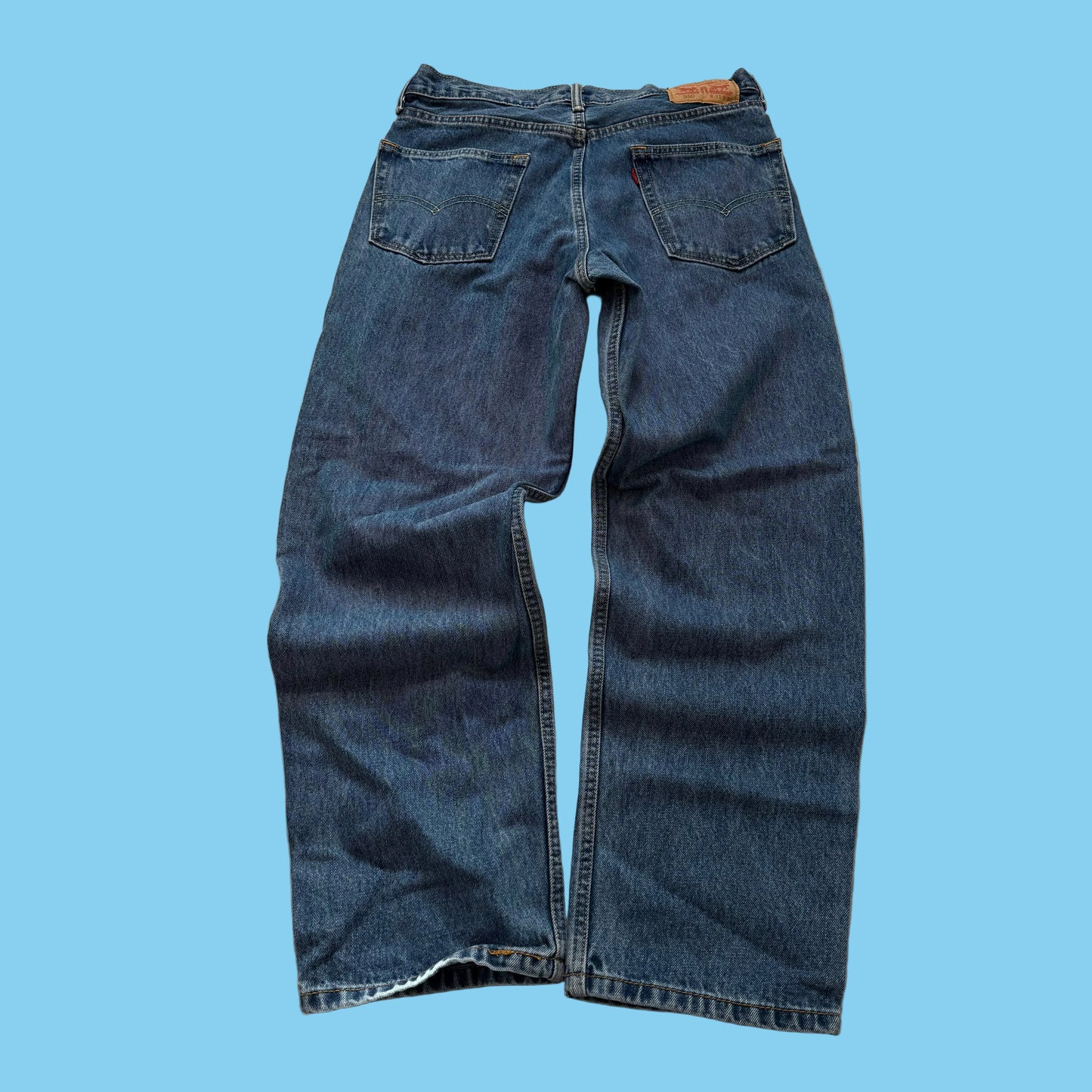 Levi's 550 Men's Blue Denim Jeans Zip Fly Pockets Classic Relaxed Fit Size 33x30