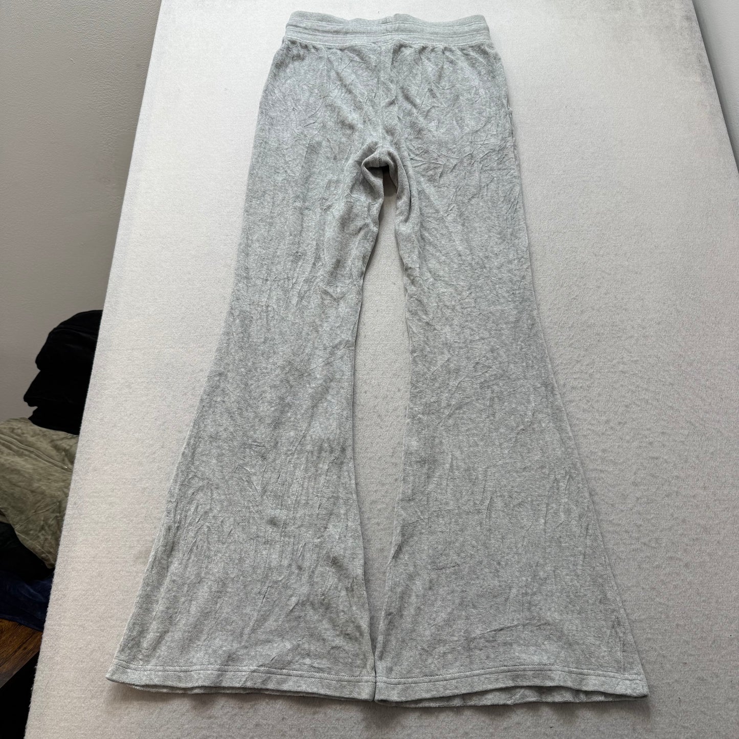 Vtg Juicy Couture Women Heather Gray Velour Tracksuit Set Hoodie & Pant Size M/S