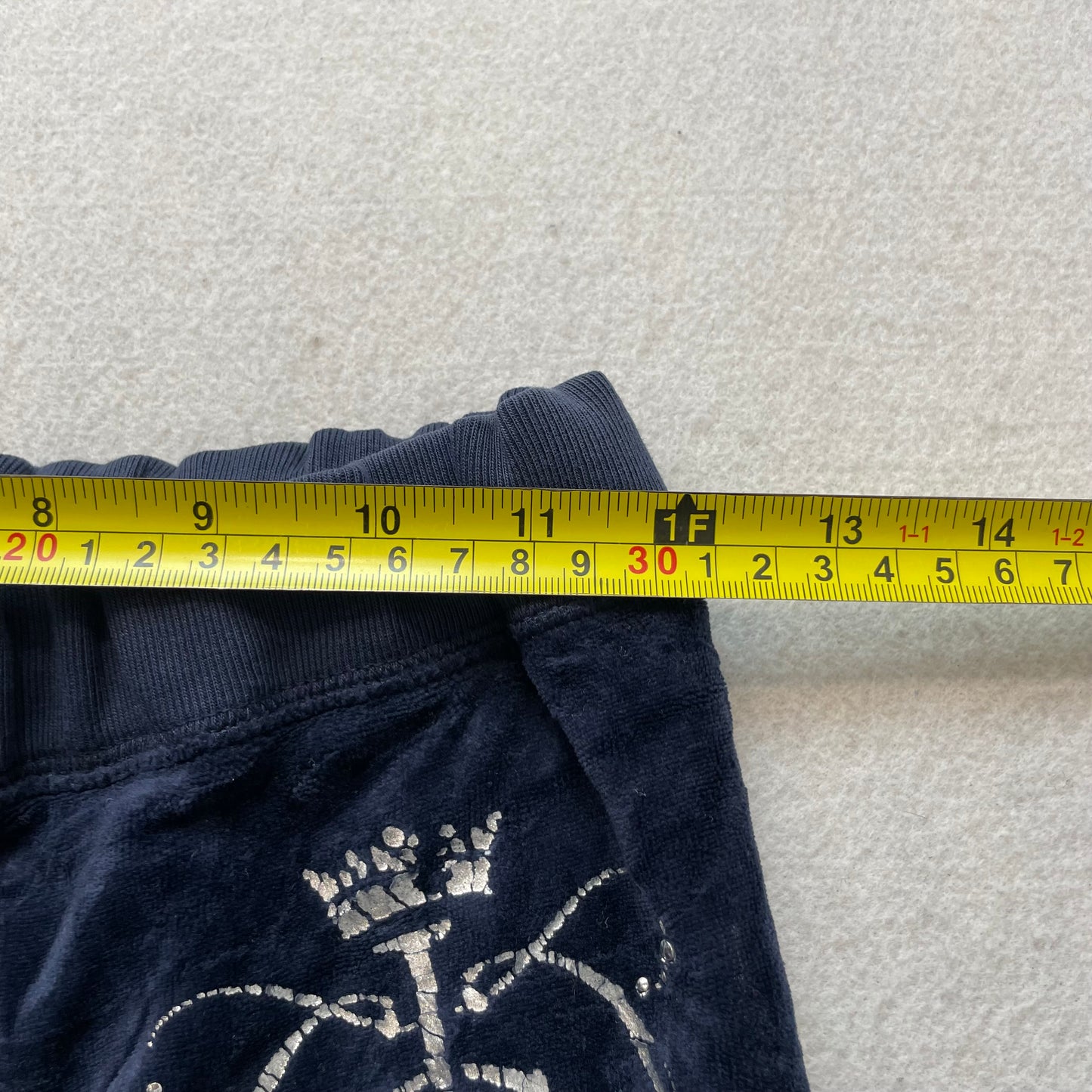 Juicy Couture Women's Navy Velour Flared Track Pant Elastic Waist Y2k Size W24