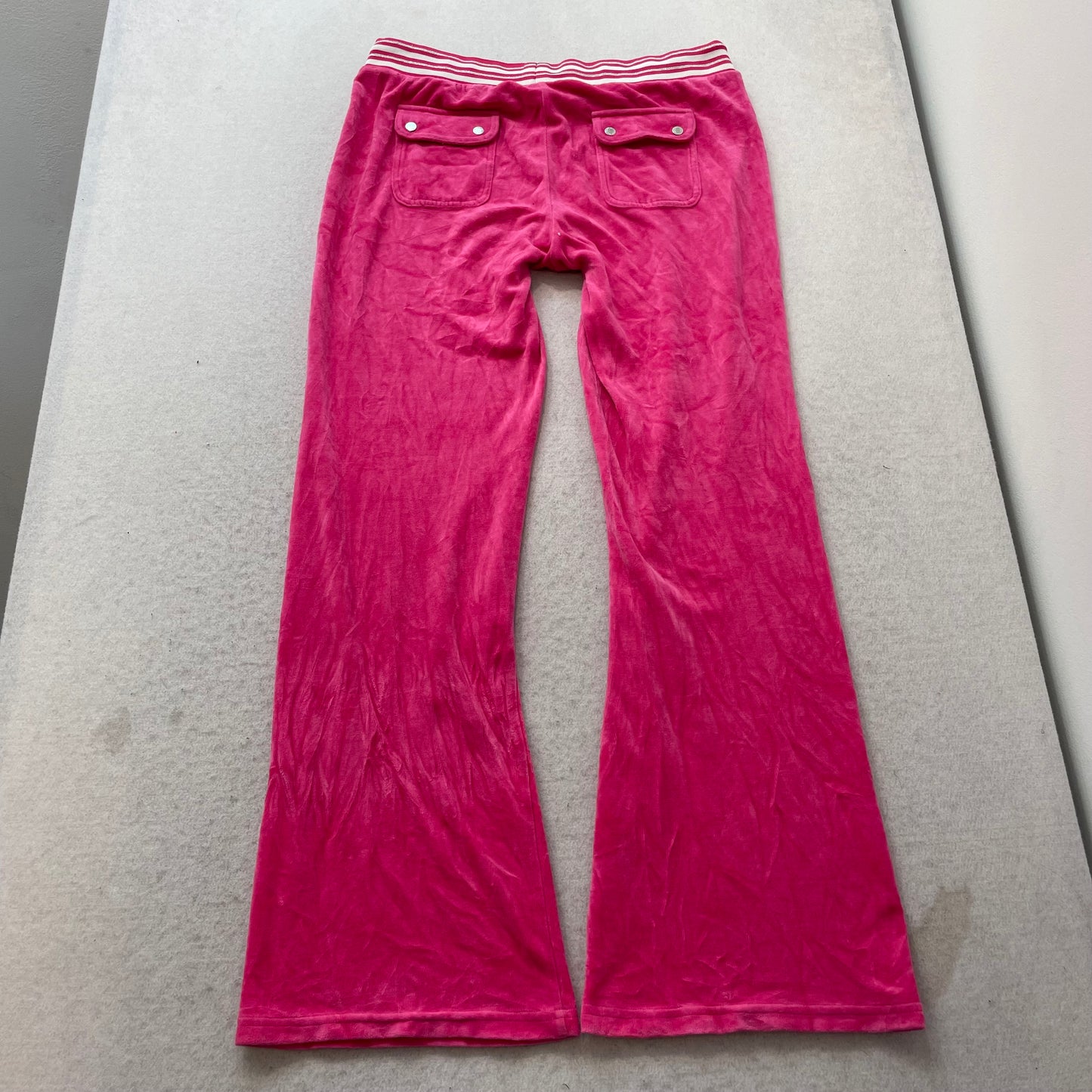 Juicy Couture Pink Velour Tracksuit Set Zip-Up Hoodie & Drawstring Pant Size M/L