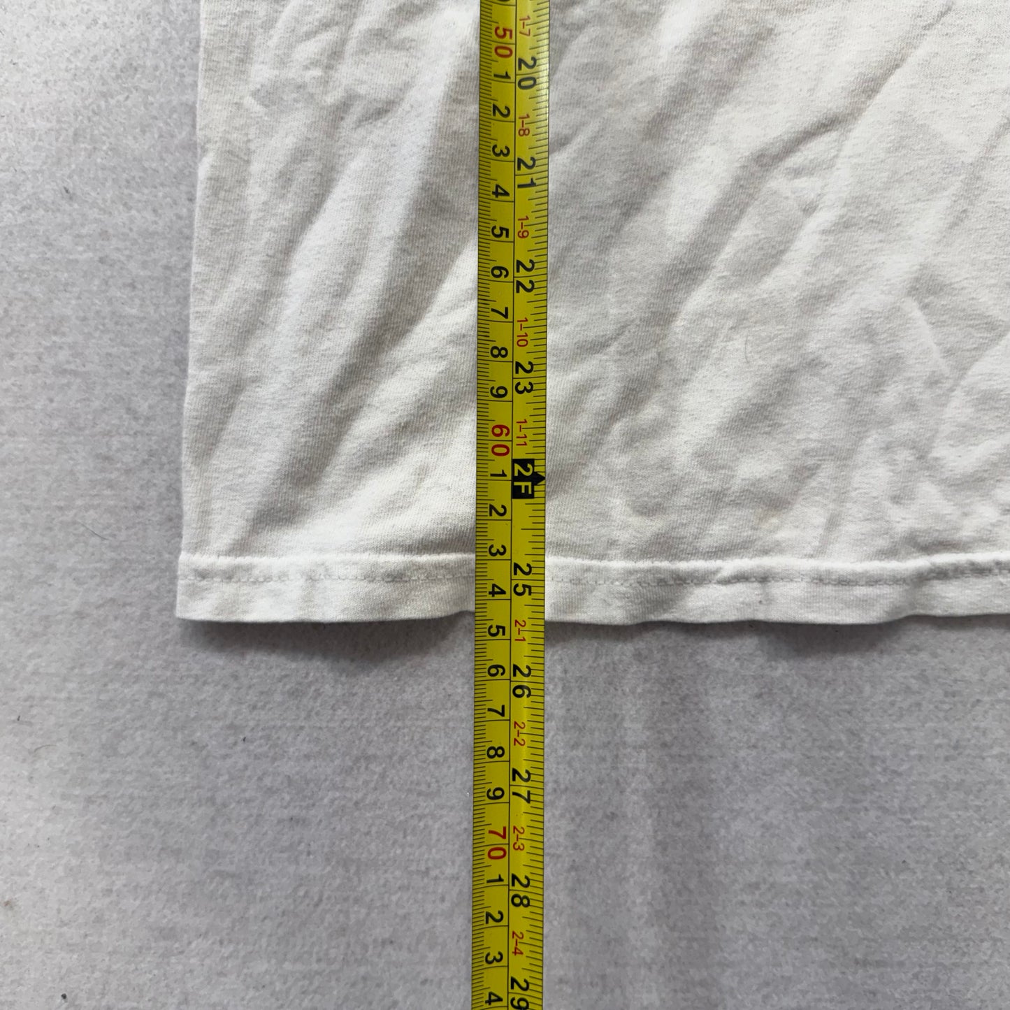 Jerzees Cream 100% Cotton T-Shirt Short Sleeves Crew Neck Rivalry Print Size XL