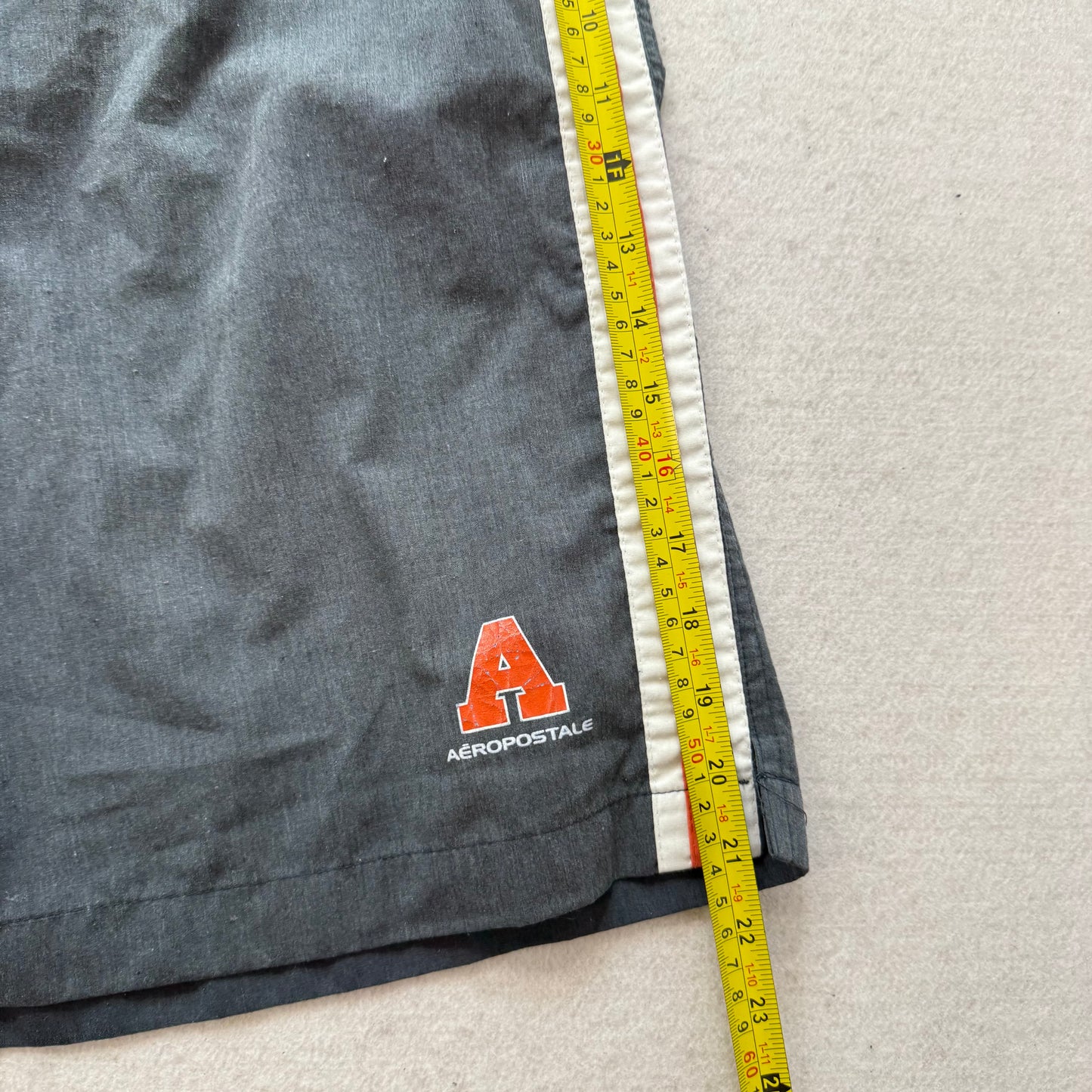 Aeropostale Men's Gray Cotton Blend Athletic Shorts Performance Y2K Logo Size M