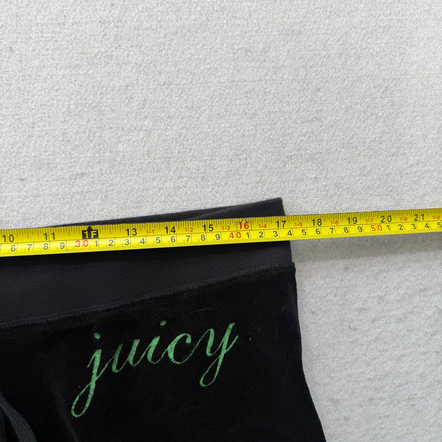 Juicy Couture Women's Jet Black Velour Flared Track Pant Logo Preppy Y2K Size L